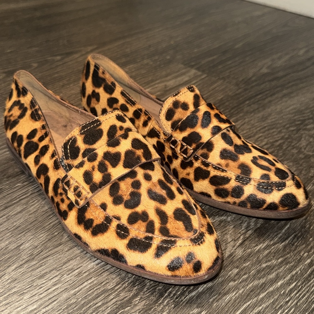 Real Calf Hair Leopard Print Madewell Loafers